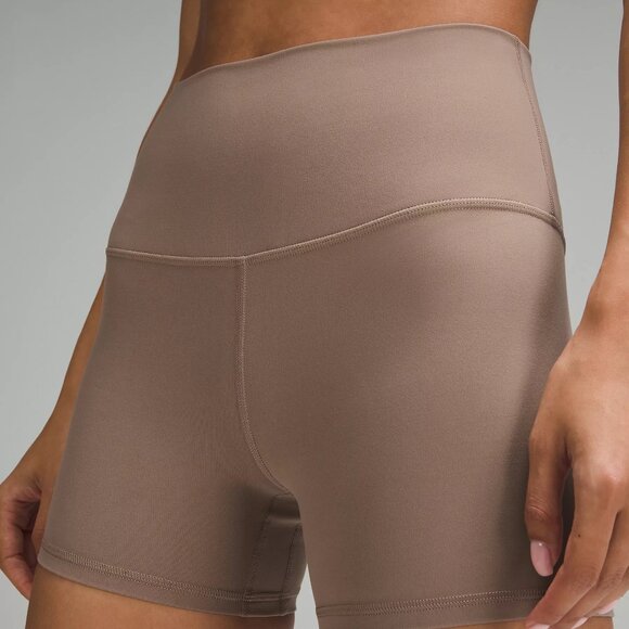 NWT LULULEMON TPTC Taupe Brown Buttery Soft Align High Rise 4" Shorts 8 - Picture 4 of 10